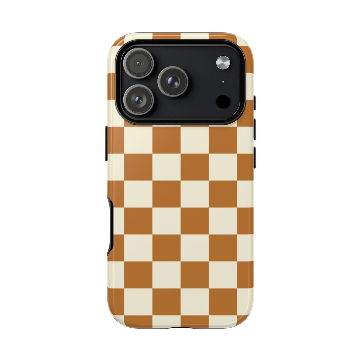 Orange & White Checked Pattern Phone Case - Orange Phone Case - iPhone 17 Pro / Glossy