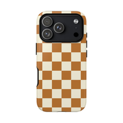 Orange & White Checked Pattern Phone Case - Orange Phone Case - iPhone 17 Pro / Glossy
