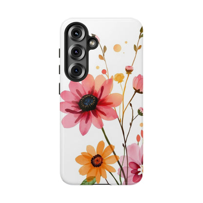 Samsung Galaxy S25 / Glossy Phone Case - Watercolour Style Simple Wildflower Design Phone Case
