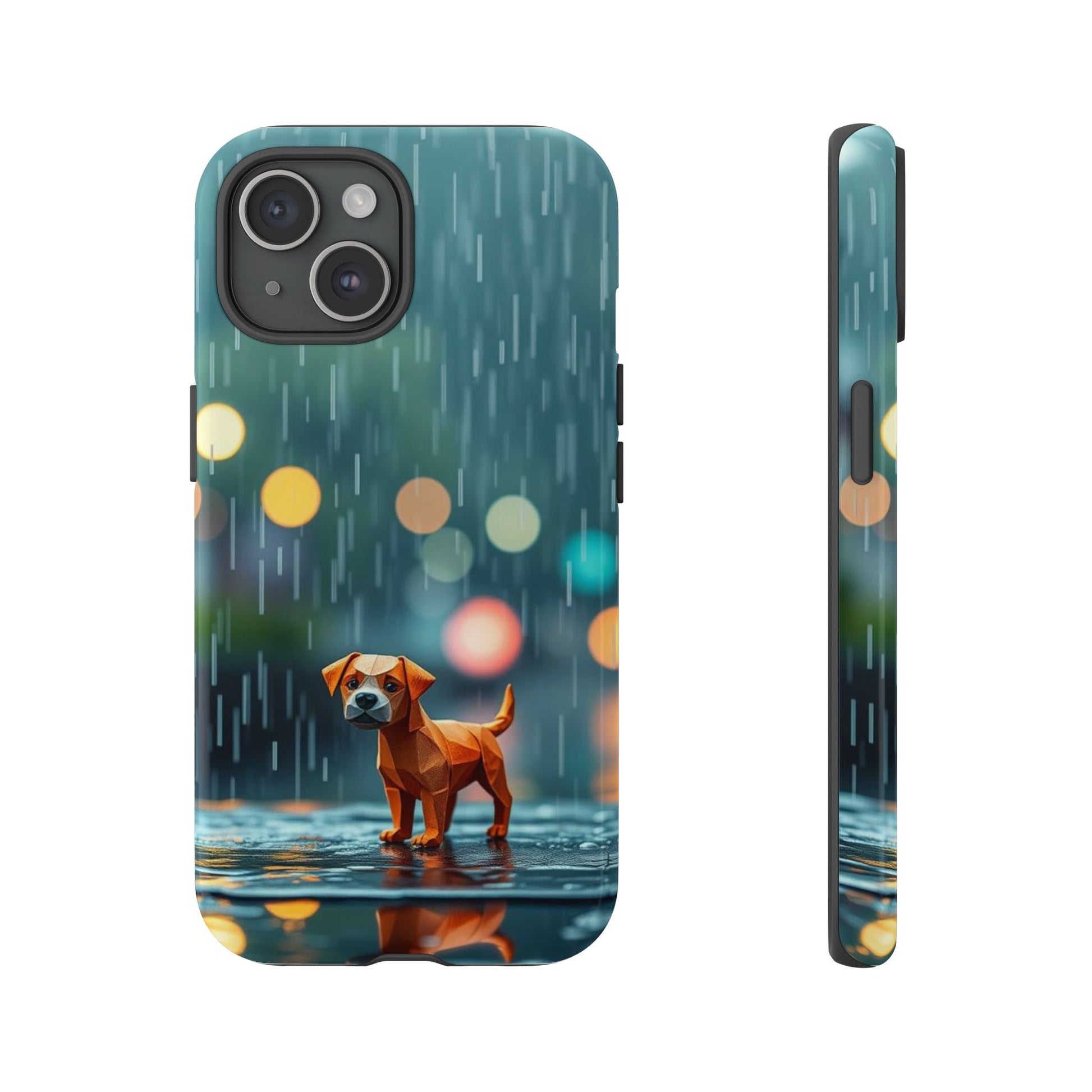 Cute Origami ’Soggy Dog’ Design Phone Case - Multicolor Phone Case - iPhone 15 / Glossy