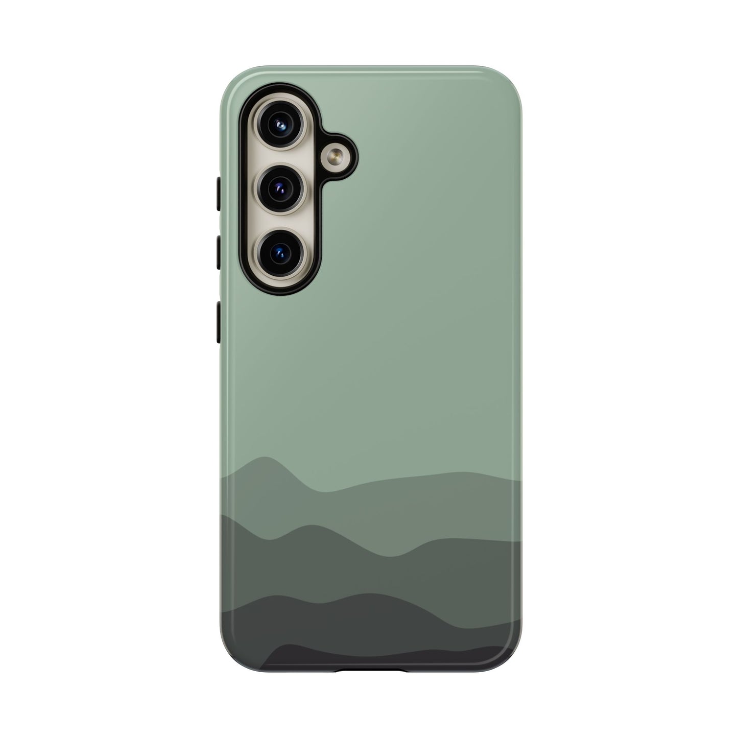 Green Abstract Waves Protective Phone Case - Green Phone Case - Samsung Galaxy S24 / Glossy
