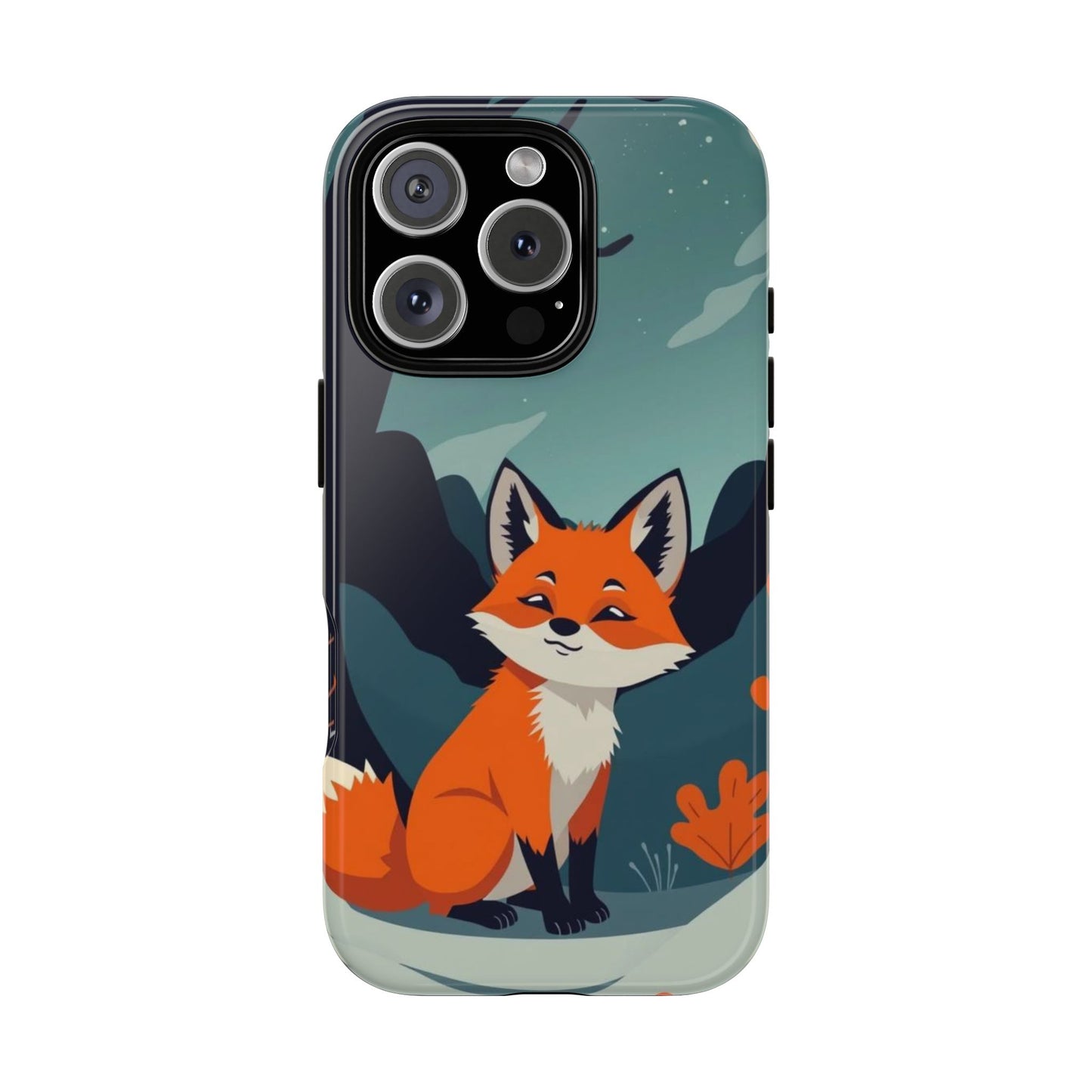 iPhone 16 Pro / Glossy Phone Case - Cute Fox Design Phone Case