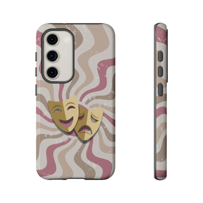Comedy & Tragedy Masks – Pink Minimal Retro Wave Phone Case - Pink Phone Case - Samsung Galaxy S23 / Glossy