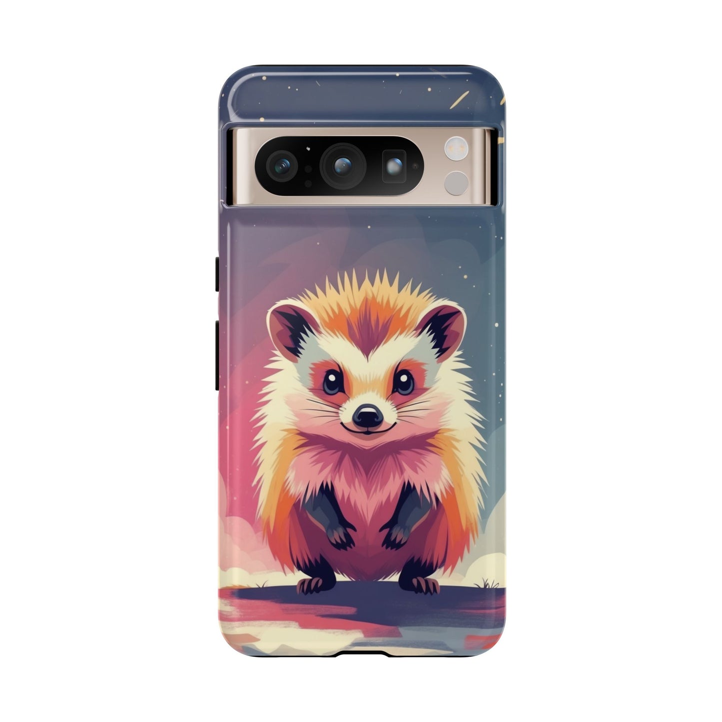 Google Pixel 8 Pro / Glossy Phone Case - Stylised Hedgehog Design Phone Case
