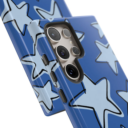 Cobalt Blue Doodle Star Phone Case