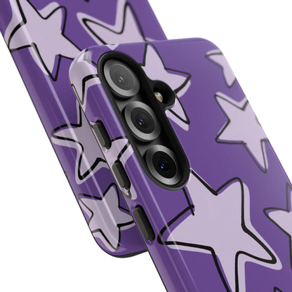 Violet Purple Doodle Star Phone Case