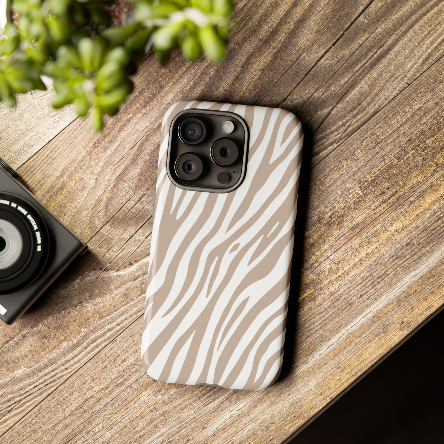 Oatmeal Tiger Print Phone Case