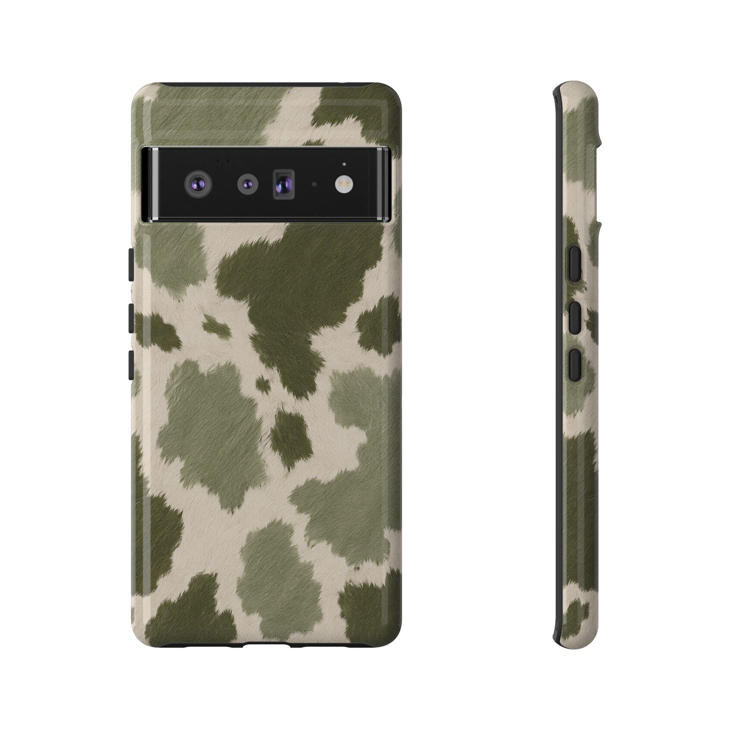Stylish Olive Green Cow Print Phone Case