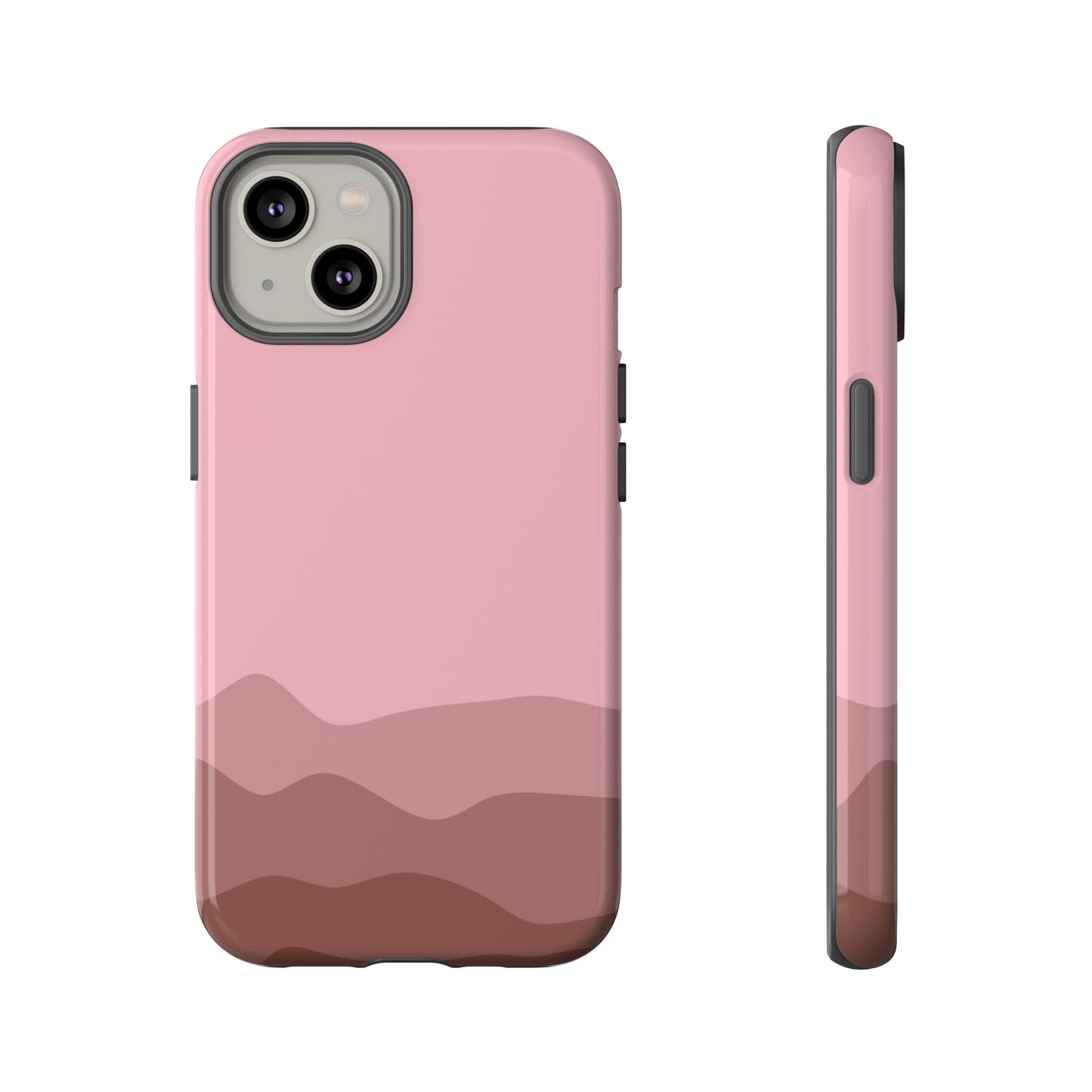 Pink Abstract Waves Protective Phone Case - Pink Phone Case - iPhone 14 / Glossy