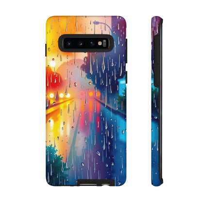 Samsung Galaxy S10 / Glossy Phone Case - Electric Rain Watercolour Design Phone Case