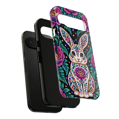 Cute Purple and Teal Calavera Bunny Phone Case - Multicolor Phone Case