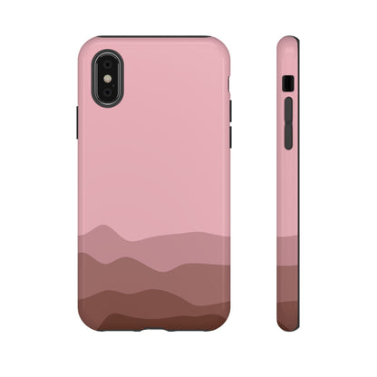 Pink Abstract Waves Protective Phone Case - Pink Phone Case - iPhone XS / Glossy
