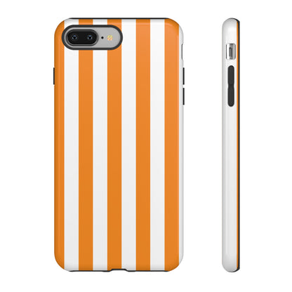 iPhone 8 Plus / Glossy Phone Case - Simple Yellow & White Stripe Pattern Phone Case