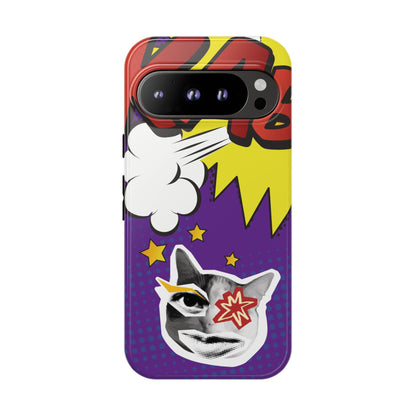 Bold Purple Pop Art Cat Phone Case - Purple Phone Case - Google Pixel 9 Pro / Glossy