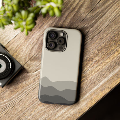 Ivory Abstract Waves Protective Phone Case - White Phone Case
