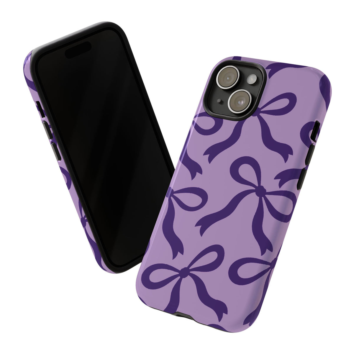 Bold Lilac and Deep Purple Bow Pattern Phone Case - Purple Phone Case