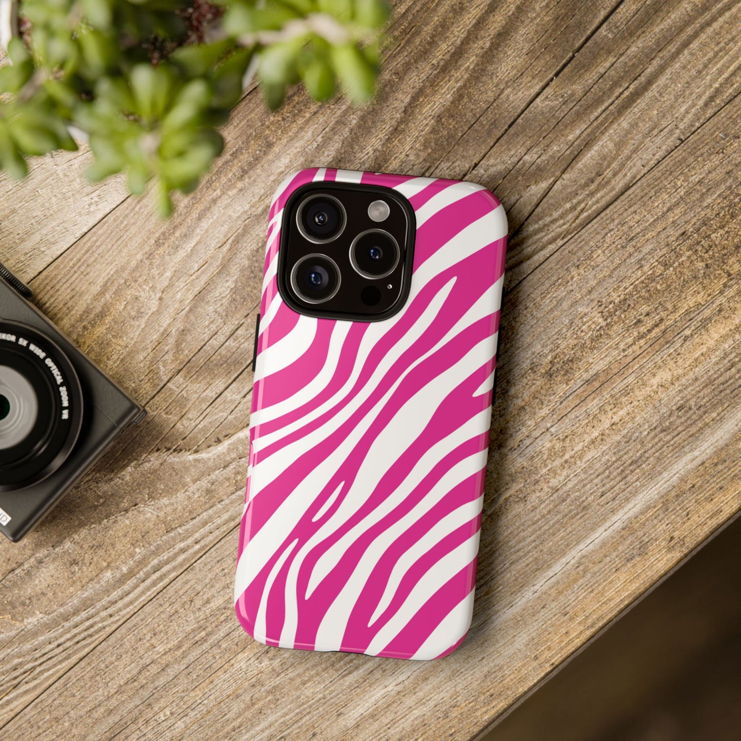 Modern Hot Pink Zebra Print Phone Case