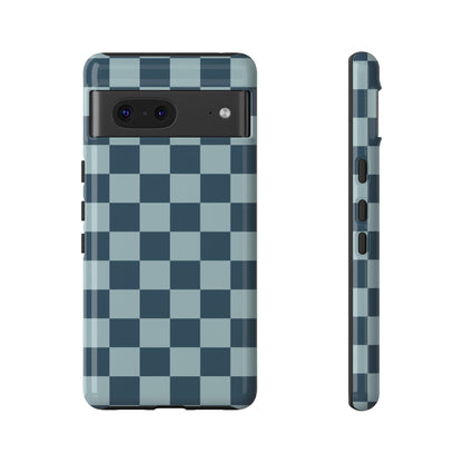 Google Pixel 7 / Glossy Phone Case - ’Blue Checkered Pattern’ Phone Case