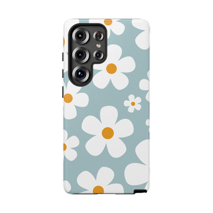 Cute Blue Daisy Pattern Phone Case - Blue Phone Case - Samsung Galaxy S25 Ultra / Glossy