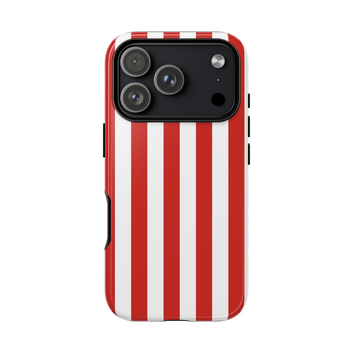 iPhone 17 Pro / Glossy Phone Case - Simple Dark Orange & White Stripe Pattern Phone Case
