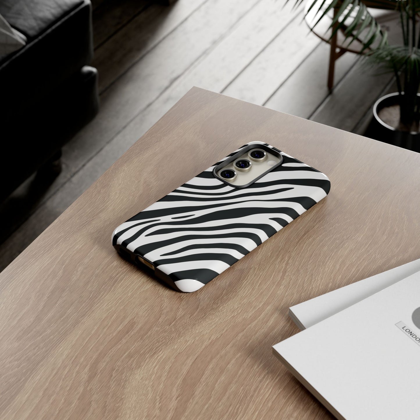 Modern Monochrome Zebra Print Phone Case