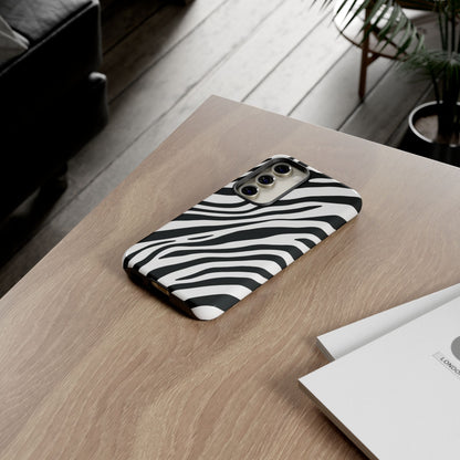 Modern Monochrome Zebra Print Phone Case