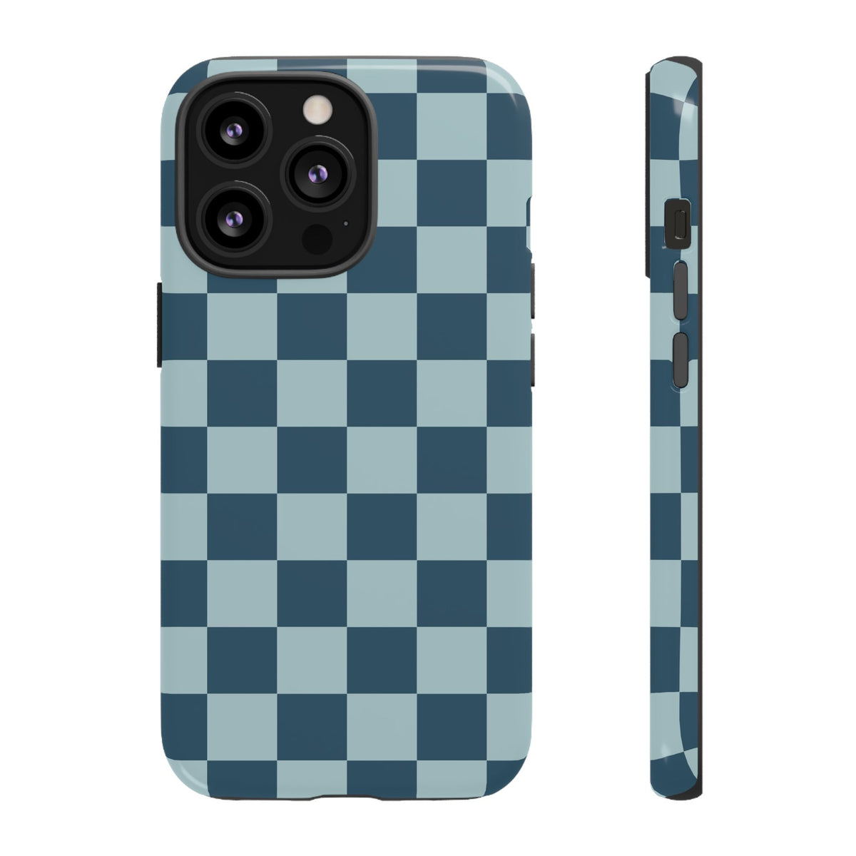 Blue Checked Pattern Phone Case - Blue Phone Case - iPhone 13 Pro / Glossy