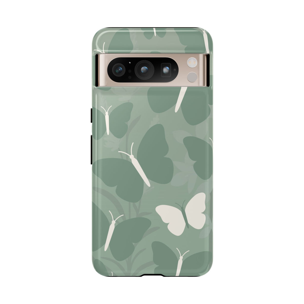 Minimalist Mint Green Butterfly Pattern Phone Case - Green Phone Case - Google Pixel 8 Pro / Glossy