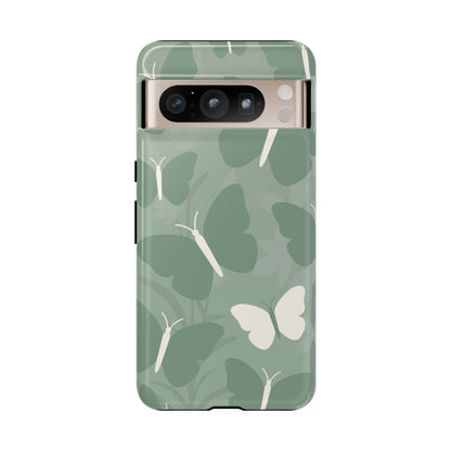 Minimalist Mint Green Butterfly Pattern Phone Case - Green Phone Case - Google Pixel 8 Pro / Glossy