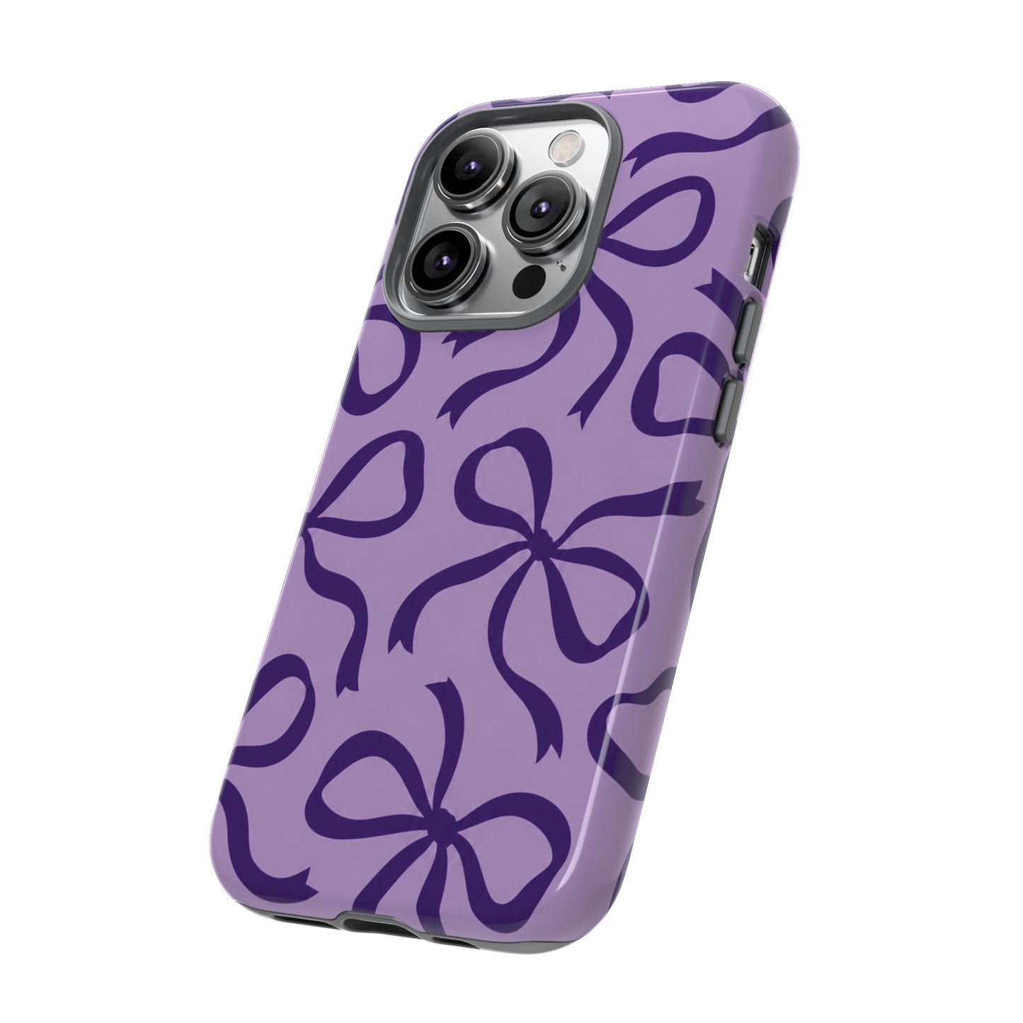 Bold Lilac and Deep Purple Bow Pattern Phone Case