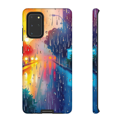 Samsung Galaxy S20+ / Glossy Phone Case - Electric Rain Watercolour Design Phone Case
