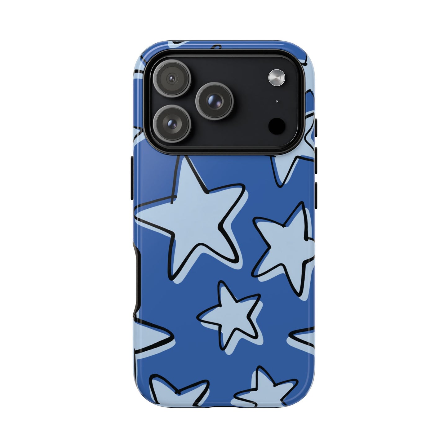 Cobalt Blue Doodle Star Phone Case