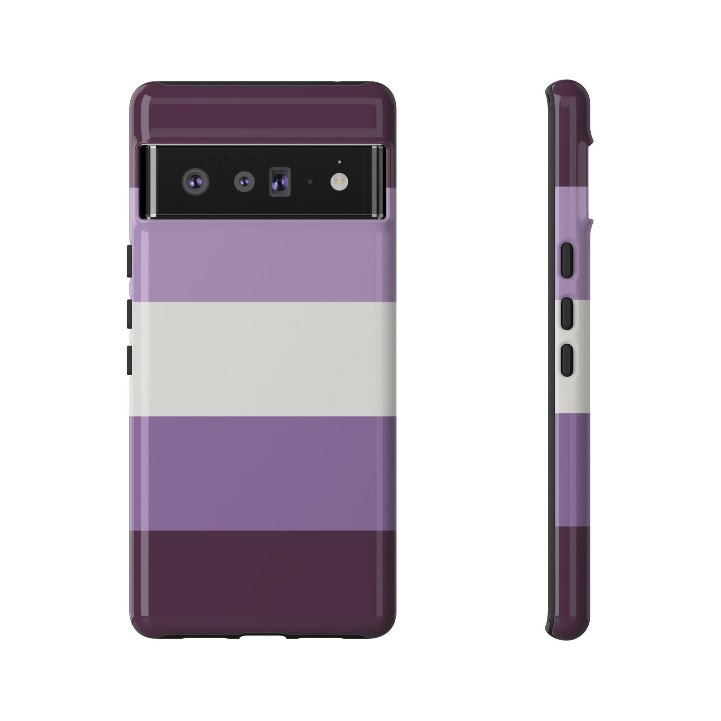 Google Pixel 6 Pro / Glossy Phone Case - Purple Stripe Pattern Phone Case