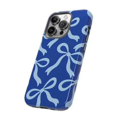 Bold Cobalt Blue and Powder Blue Bow Pattern Phone Case - Blue Phone Case