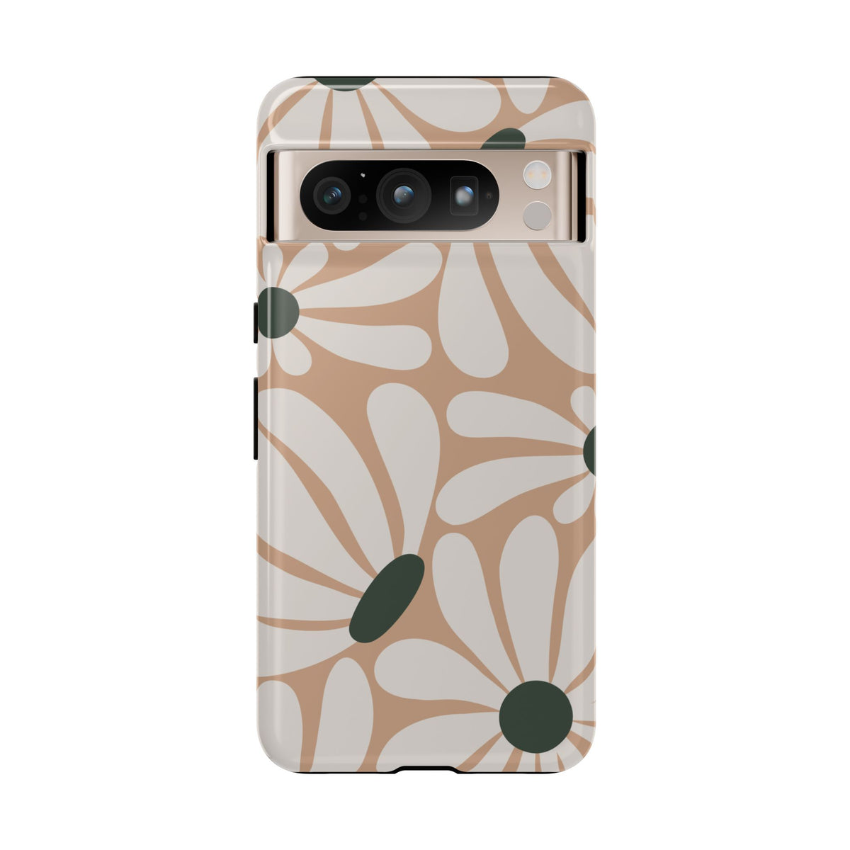 Retro Beige & White Daisy Pattern Phone Case - Beige Phone Case - Google Pixel 8 Pro / Glossy