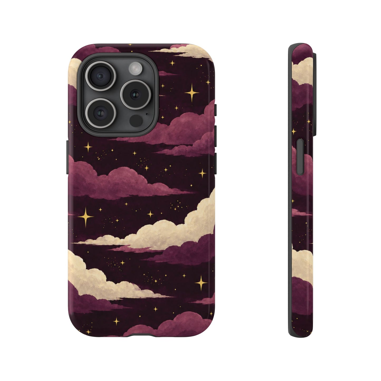 Illustrated Plum Clouds & Stars Phone Case