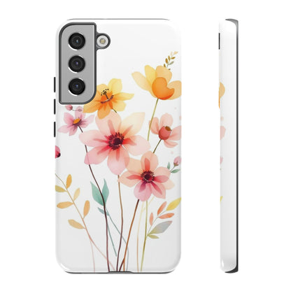 Samsung Galaxy S22 Plus / Glossy Phone Case - Boho Chic Watercolour Blooms Design Phone Case