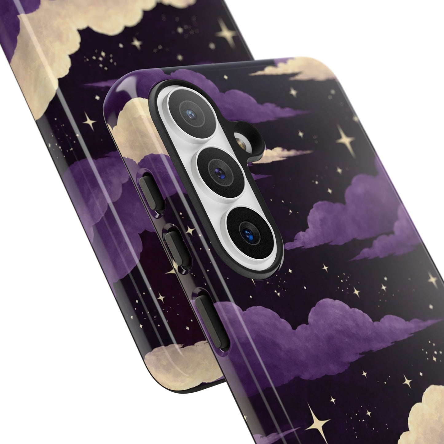 Illustrated Purple Clouds & Stars Phone Case