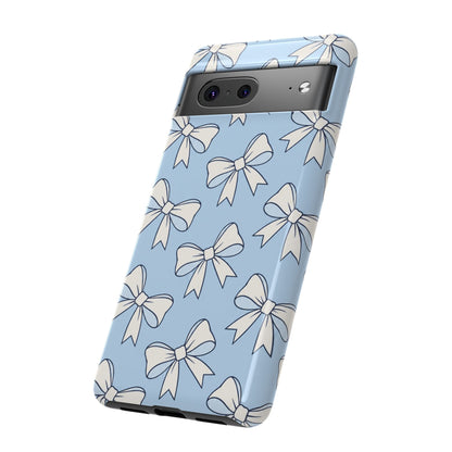 Chic Powder Blue Bow Pattern Phone Case