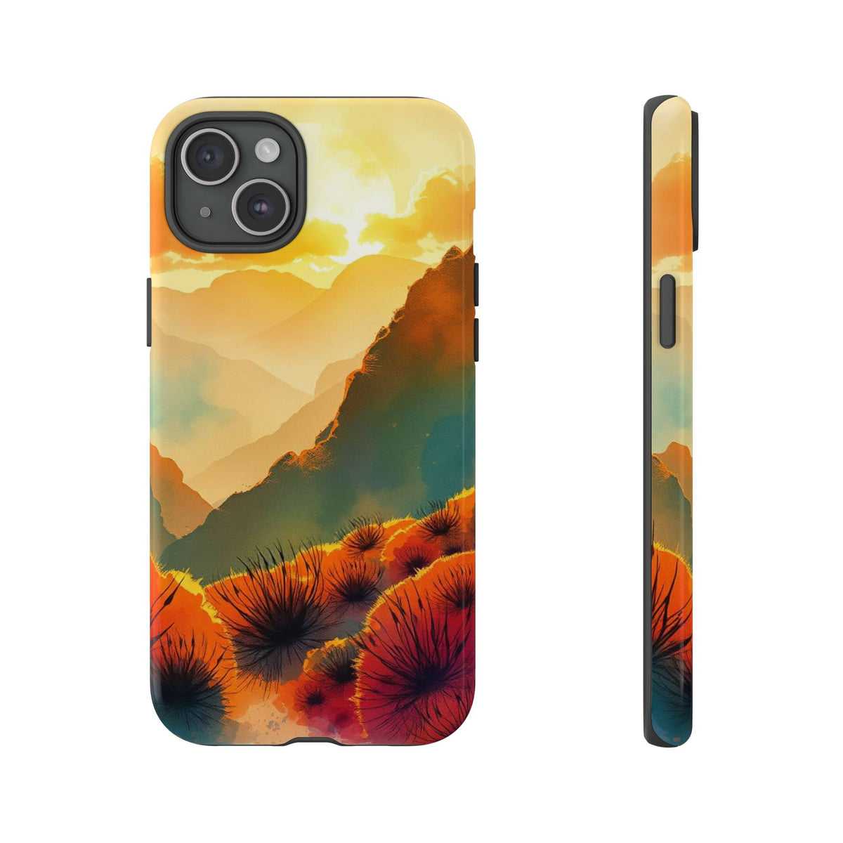 Ideallic Watercolour Sunset Design Phone Case - Multicolor Phone Case - iPhone 15 Plus / Glossy