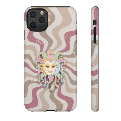 Sun & Moon Jester Mask – Pink Retro Wave Phone Case - Pink Phone Case - iPhone 11 Pro Max / Glossy