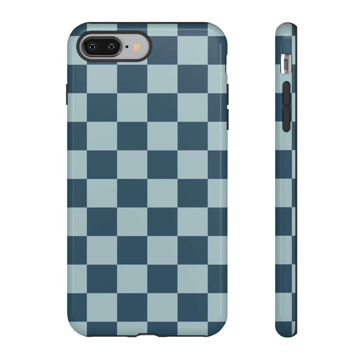 Blue Checked Pattern Phone Case - Blue Phone Case - iPhone 8 Plus / Glossy