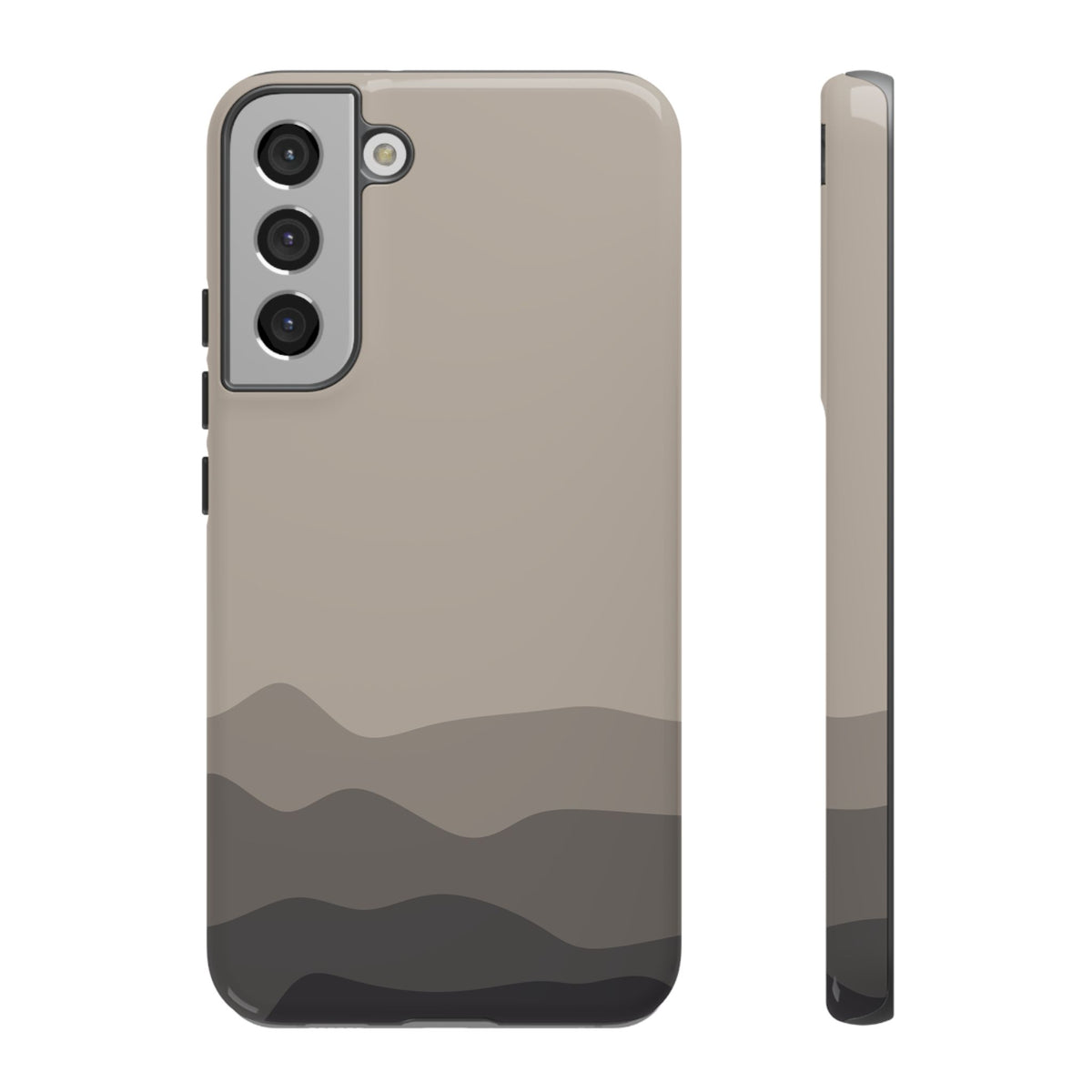 Beige Abstract Waves Protective Phone Case - Beige Phone Case - Samsung Galaxy S22 Plus / Glossy