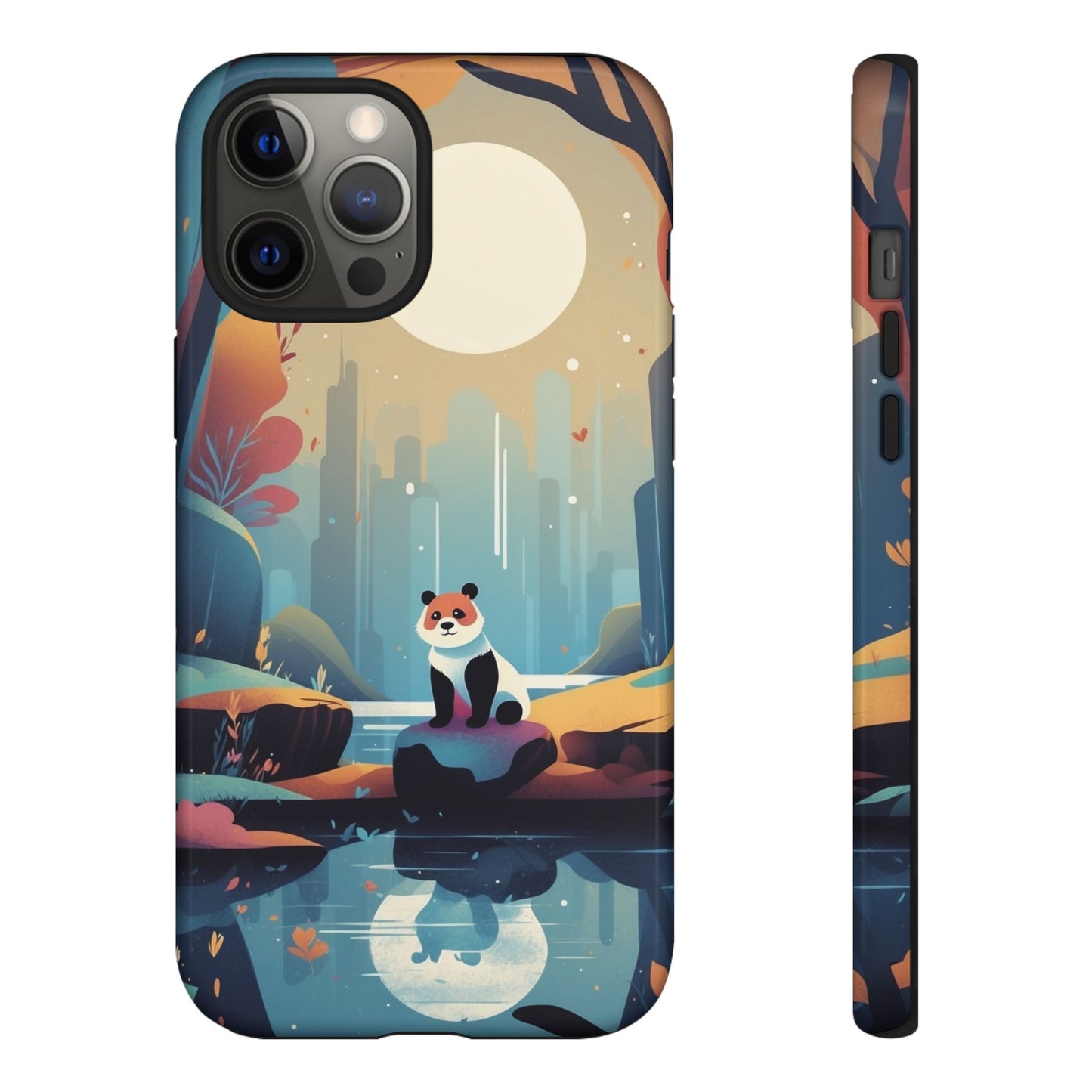 iPhone 12 Pro Max / Glossy Phone Case - Stylised Panda Design Phone Case