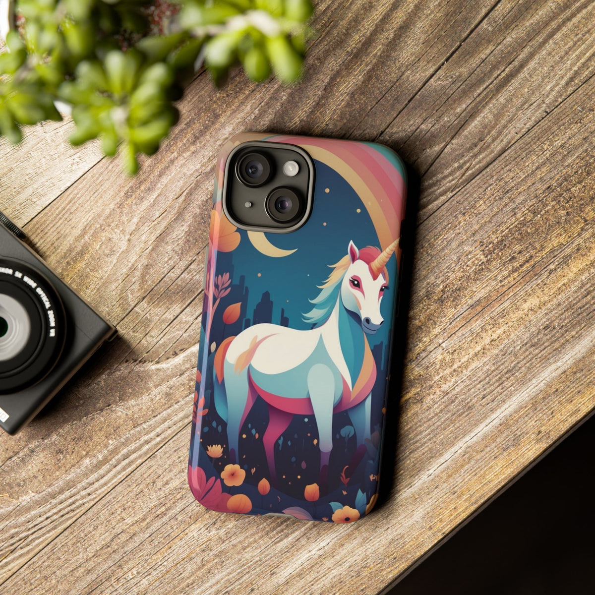 Stylised Unicorn & Rainbow Design Phone Case - Multicolor Phone Case