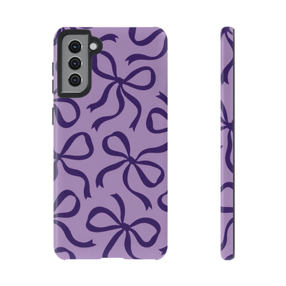 Bold Lilac and Deep Purple Bow Pattern Phone Case
