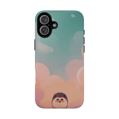 Cute Hedgehog & Cloud Design Phone Case - Multicolor Phone Case - iPhone 16 Plus / Glossy