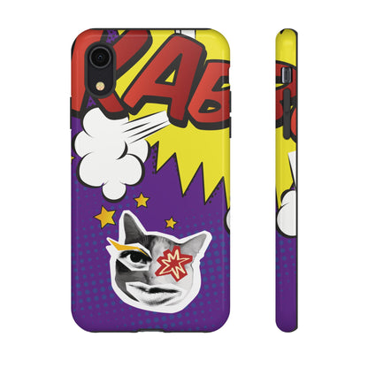 Bold Purple Pop Art Cat Phone Case - Purple Phone Case - iPhone XR / Glossy