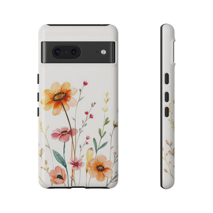 Google Pixel 7 / Glossy Phone Case - Boho Chic Watercolour Wild Blooms Pattern Phone Case