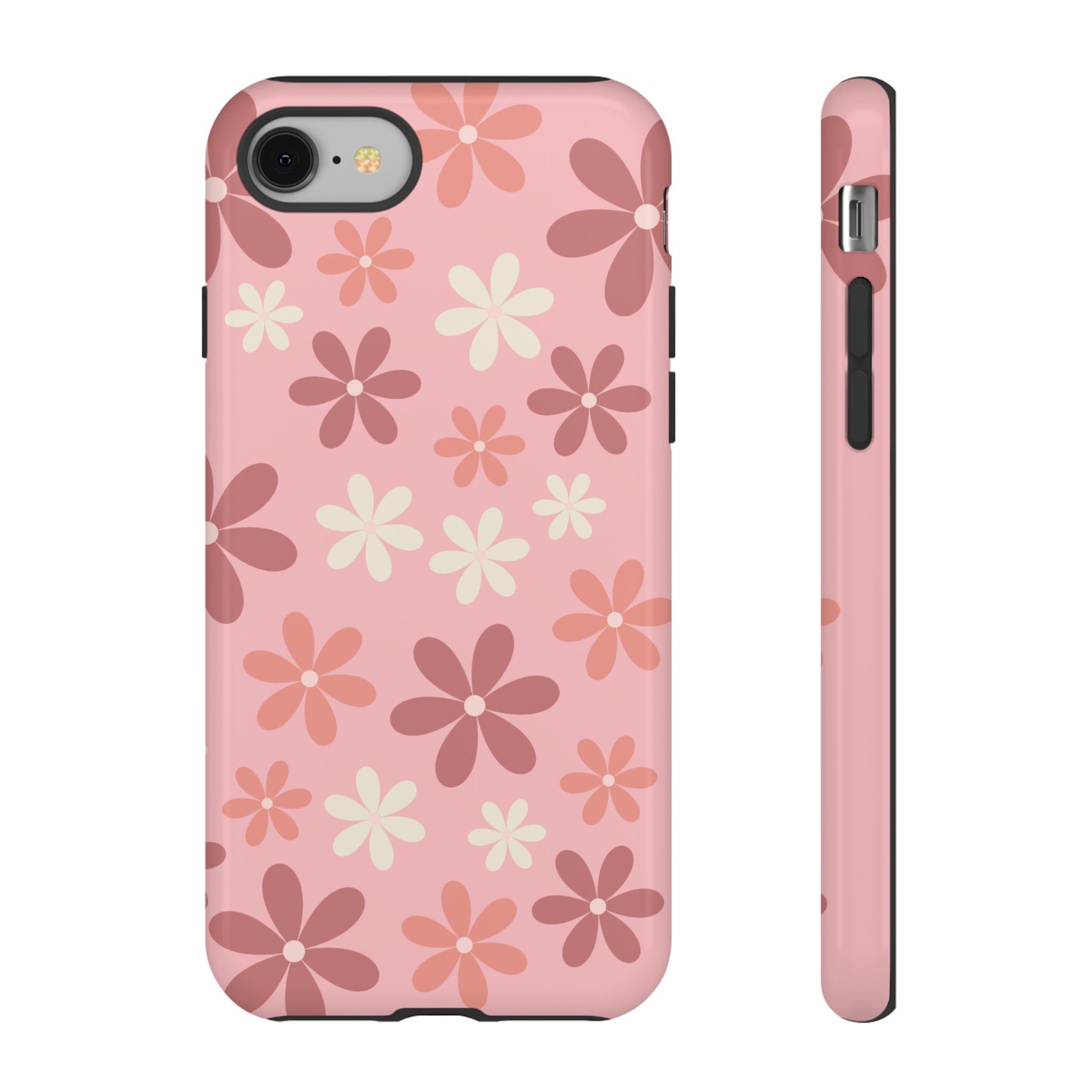 Cute Pink Floral Pattern Phone Case - Pink Phone Case - iPhone 8 / Glossy